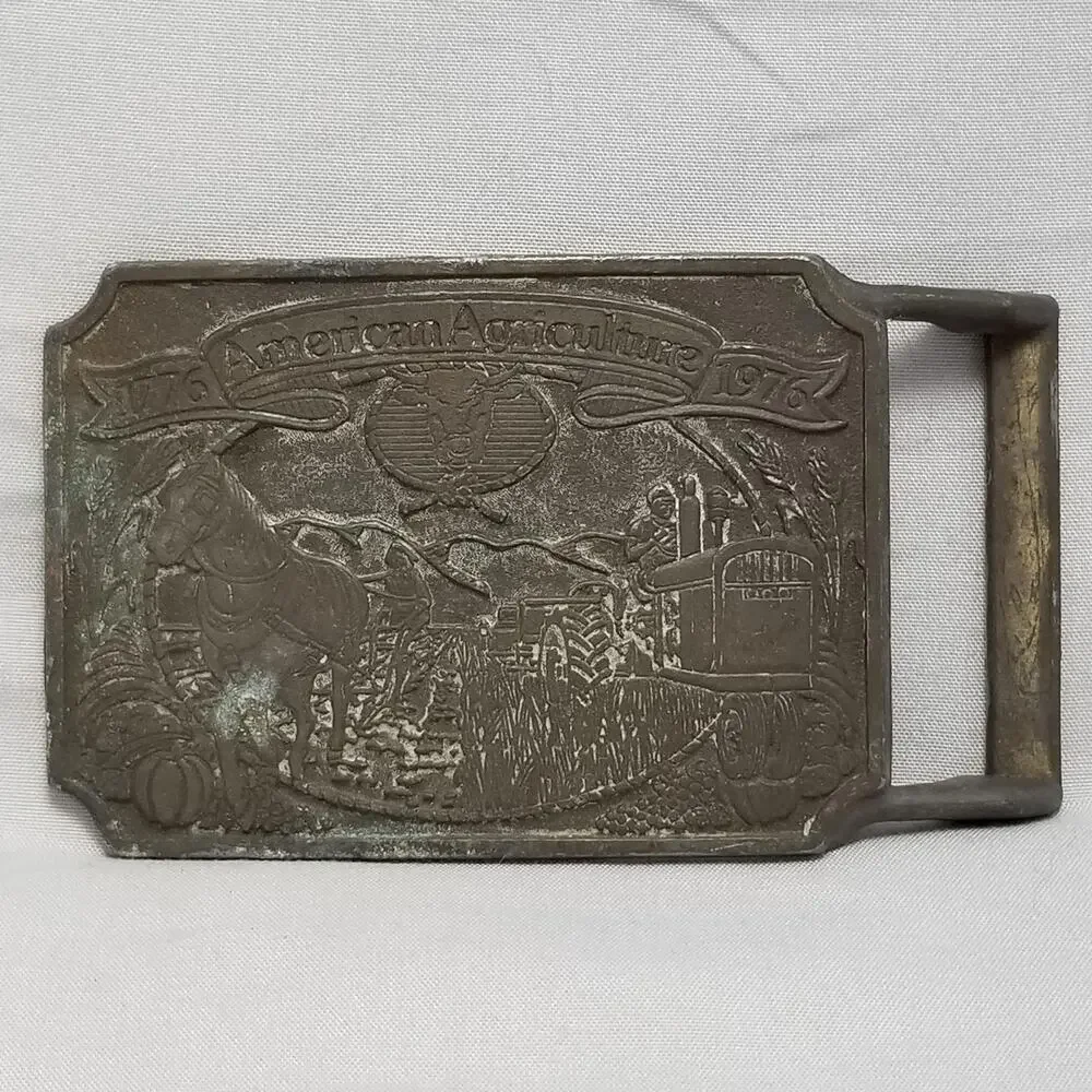 Belt Buckle 1975 American Agriculture‎ Bicentennial 1776 - 1976 Ortho Chevron